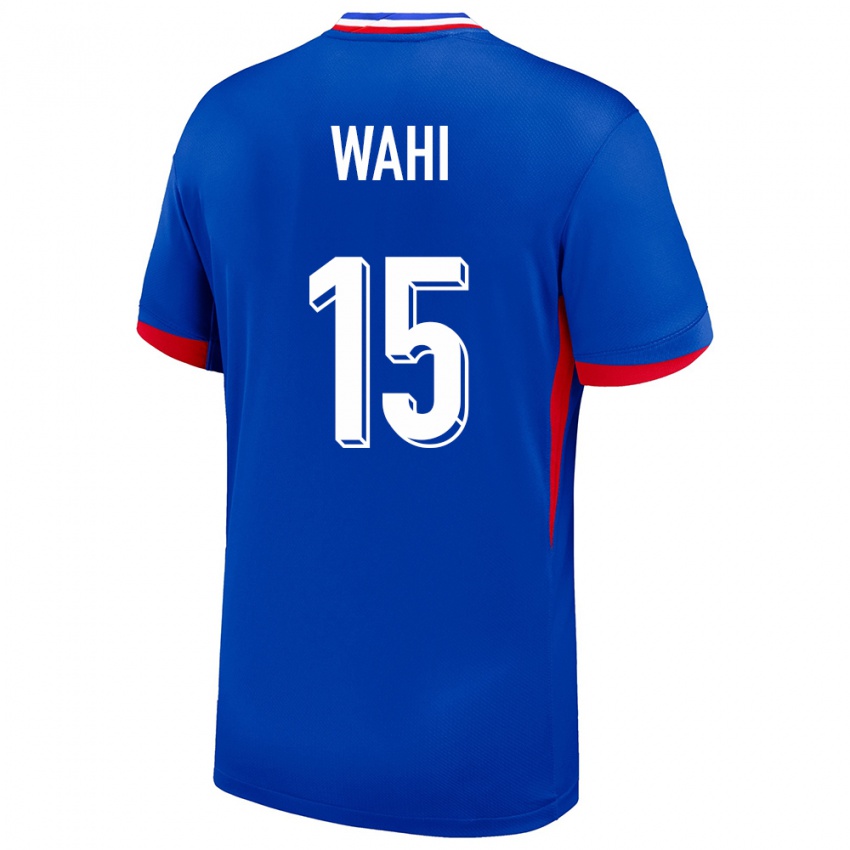 Børn Frankrig Elye Wahi #15 Blå Hjemmebane Spillertrøjer 24-26 Trøje T-Shirt