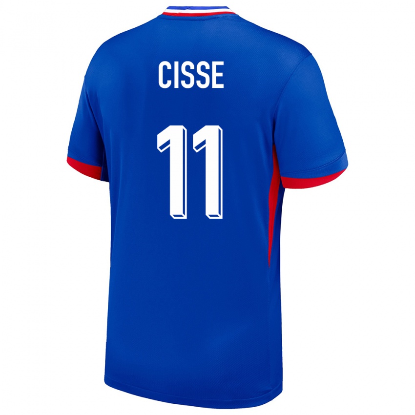 Børn Frankrig Lamine Cisse #11 Blå Hjemmebane Spillertrøjer 24-26 Trøje T-Shirt