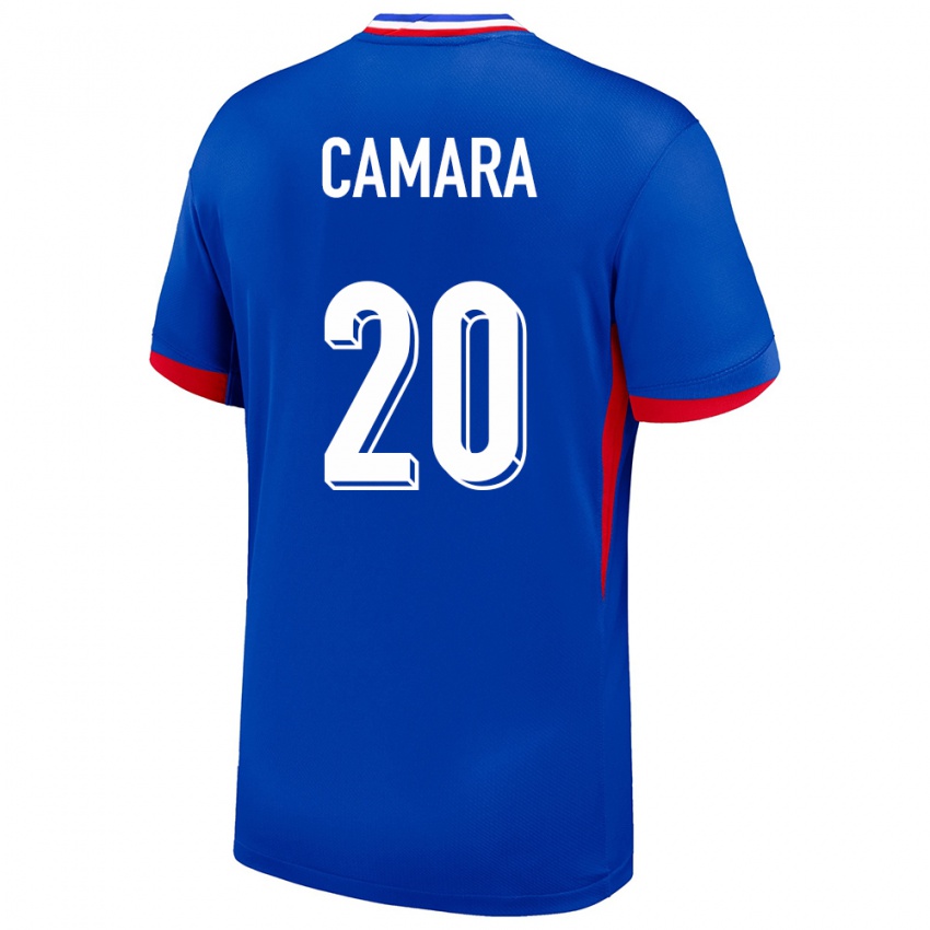 Børn Frankrig Ousmane Camara #20 Blå Hjemmebane Spillertrøjer 24-26 Trøje T-Shirt
