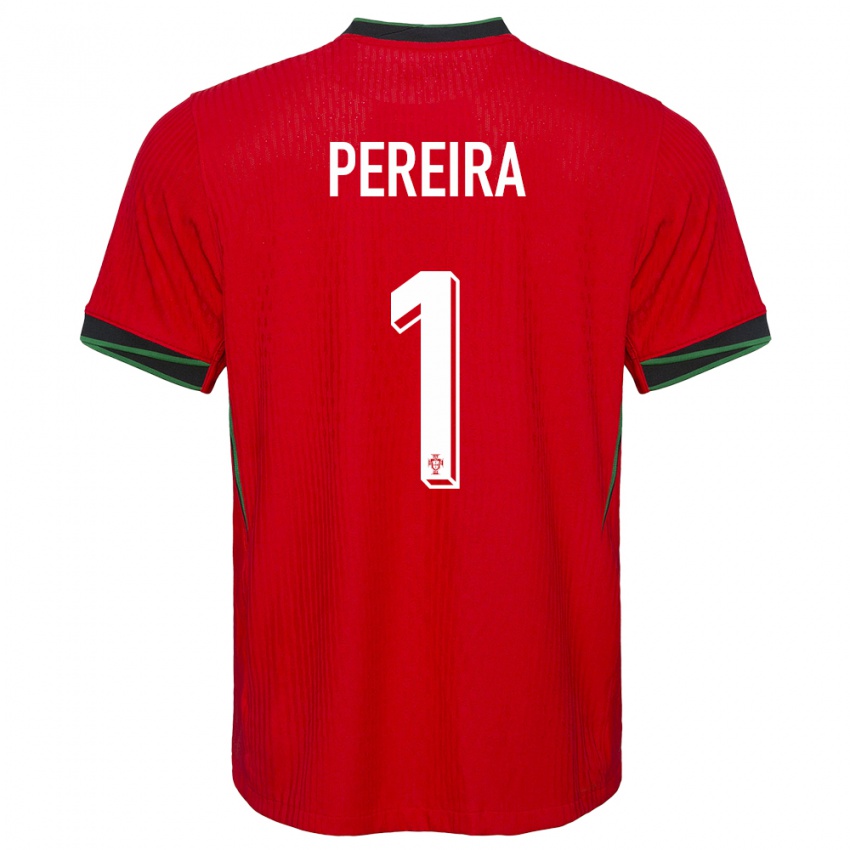 Børn Portugal Ines Pereira #1 Rød Hjemmebane Spillertrøjer 24-26 Trøje T-Shirt