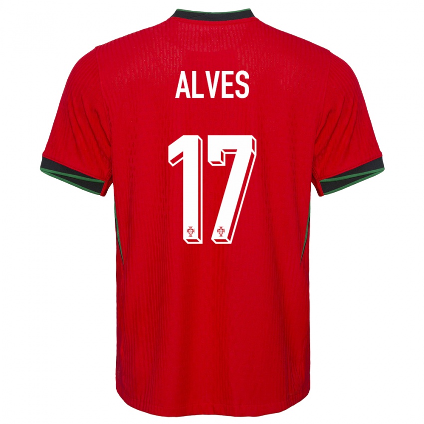 Børn Portugal Lucia Alves #17 Rød Hjemmebane Spillertrøjer 24-26 Trøje T-Shirt