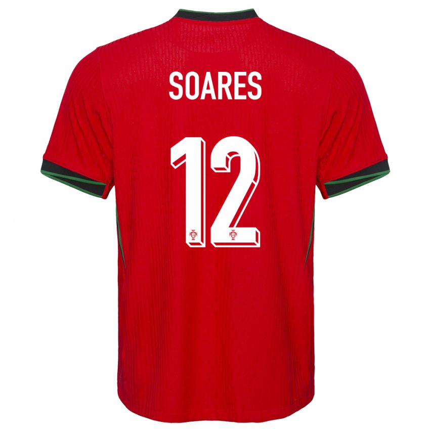 Børn Portugal Samuel Soares #12 Rød Hjemmebane Spillertrøjer 24-26 Trøje T-Shirt