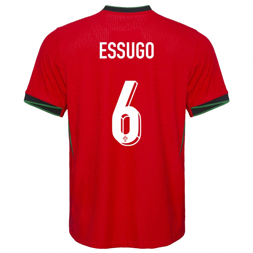 Børn Portugal Dario Essugo #6 Rød Hjemmebane Spillertrøjer 24-26 Trøje T-Shirt