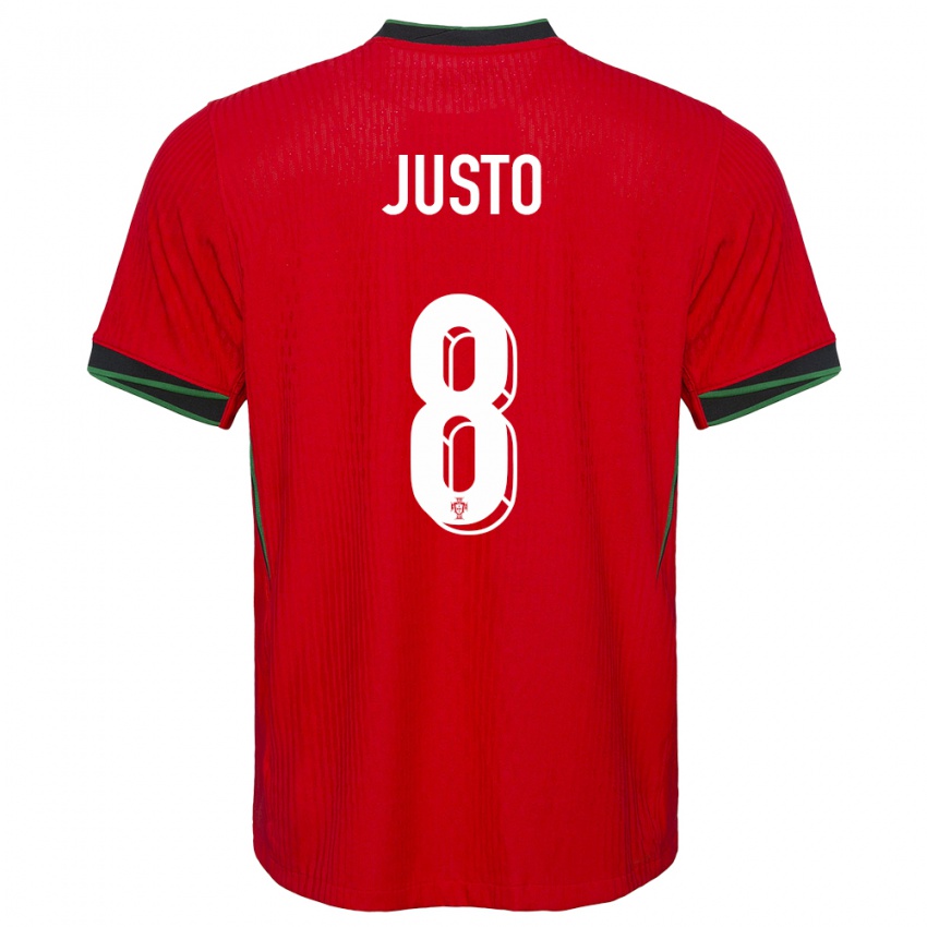 Børn Portugal Samuel Justo #8 Rød Hjemmebane Spillertrøjer 24-26 Trøje T-Shirt
