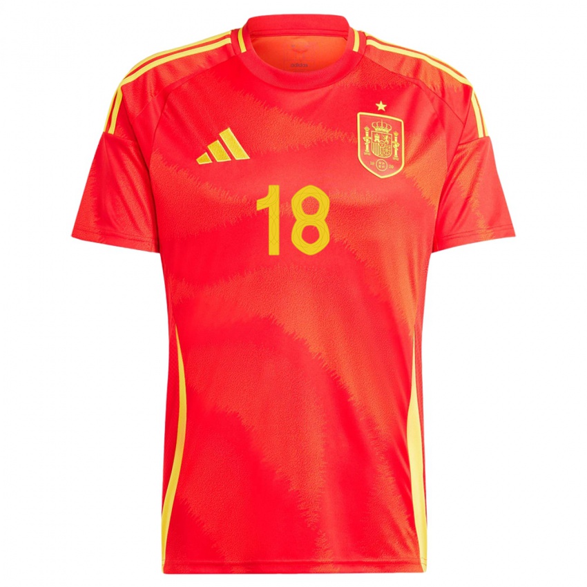 Børn Spanien Marta Cardona #18 Rød Hjemmebane Spillertrøjer 24-26 Trøje T-Shirt