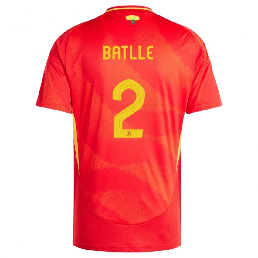 Børn Spanien Ona Batlle #2 Rød Hjemmebane Spillertrøjer 24-26 Trøje T-Shirt