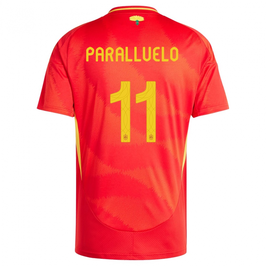 Børn Spanien Salma Paralluelo #11 Rød Hjemmebane Spillertrøjer 24-26 Trøje T-Shirt