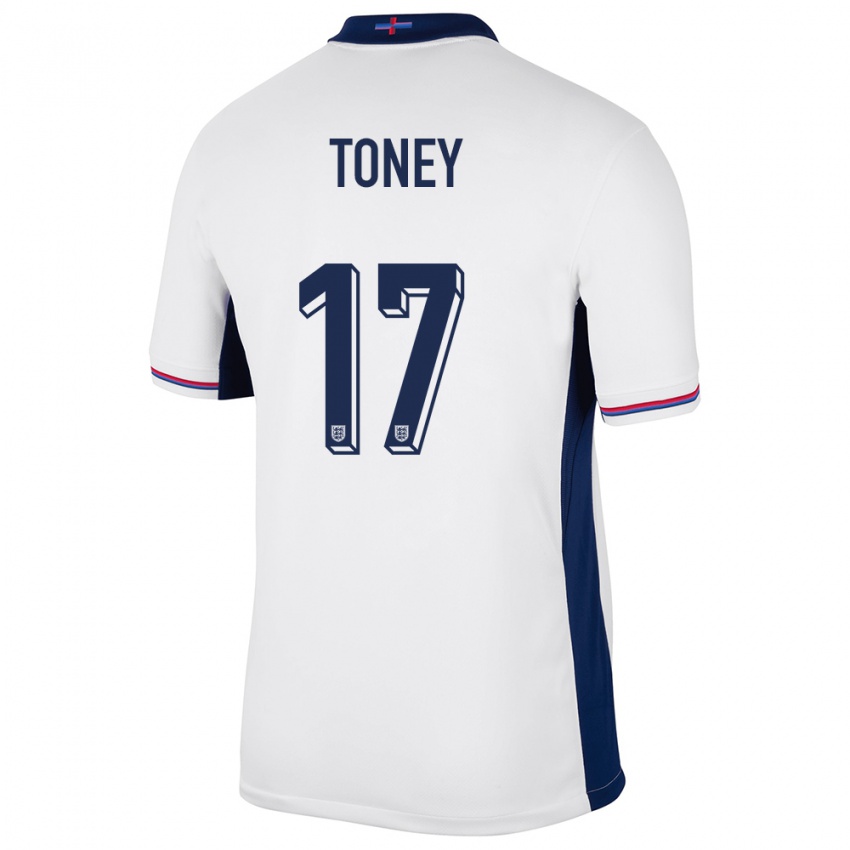 Børn England Ivan Toney #17 Hvid Hjemmebane Spillertrøjer 24-26 Trøje T-Shirt