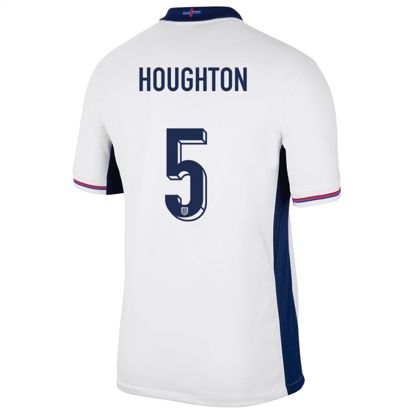 Børn England Steph Houghton #5 Hvid Hjemmebane Spillertrøjer 24-26 Trøje T-Shirt