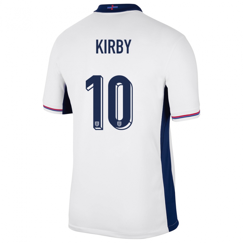 Børn England Fran Kirby #10 Hvid Hjemmebane Spillertrøjer 24-26 Trøje T-Shirt