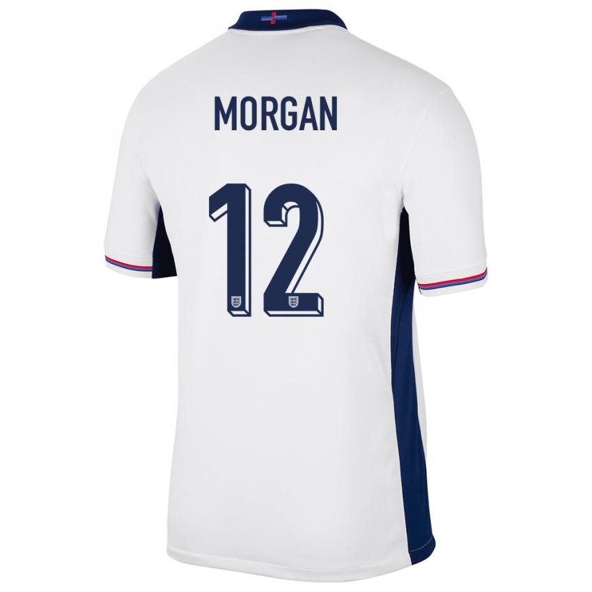 Børn England Esme Morgan #12 Hvid Hjemmebane Spillertrøjer 24-26 Trøje T-Shirt