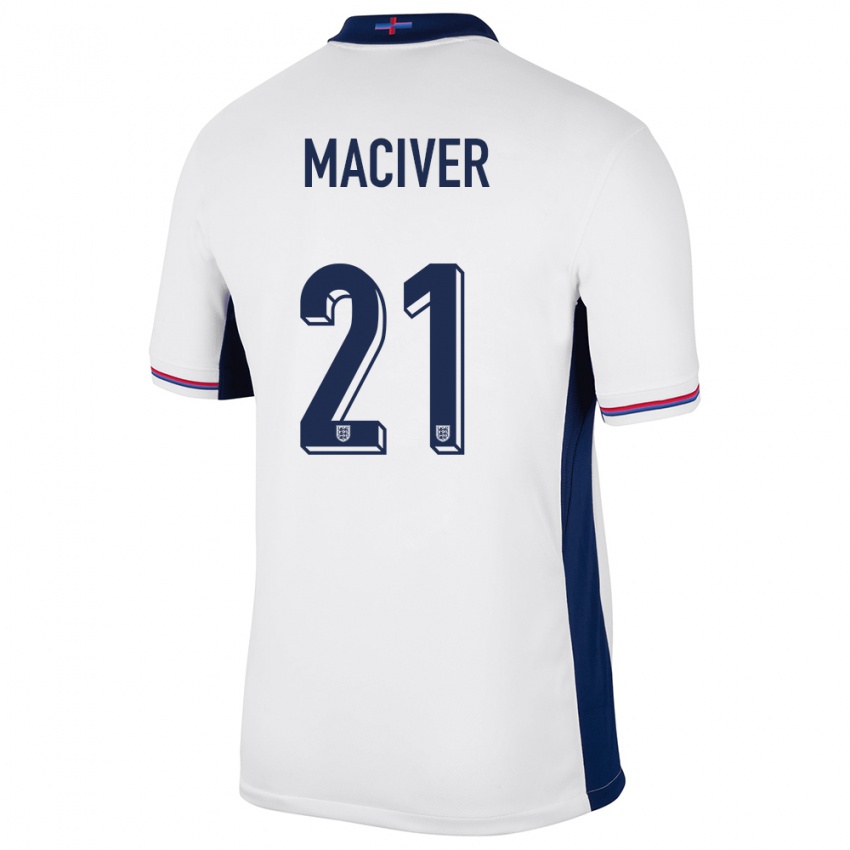 Børn England Sandy Maciver #21 Hvid Hjemmebane Spillertrøjer 24-26 Trøje T-Shirt