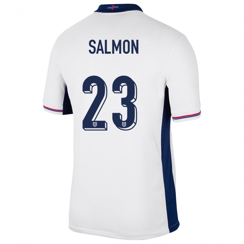 Børn England Ebony Salmon #23 Hvid Hjemmebane Spillertrøjer 24-26 Trøje T-Shirt