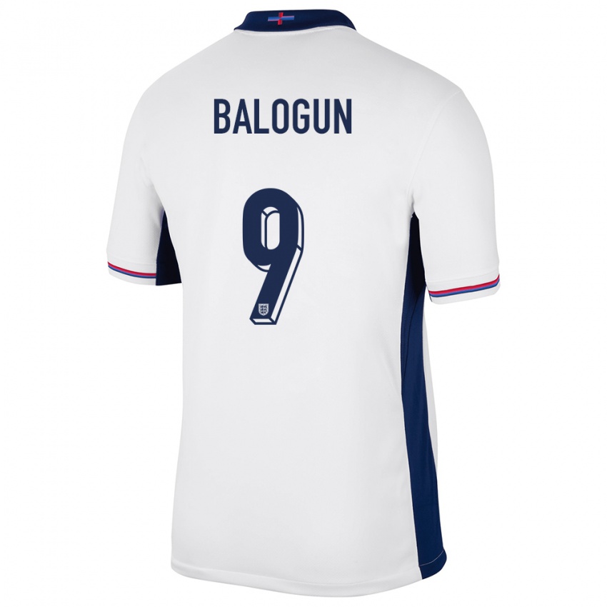 Børn England Folarin Balogun #9 Hvid Hjemmebane Spillertrøjer 24-26 Trøje T-Shirt