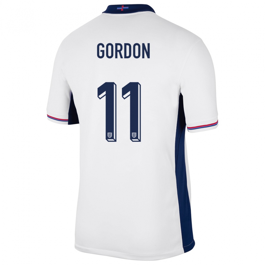 Børn England Anthony Gordon #11 Hvid Hjemmebane Spillertrøjer 24-26 Trøje T-Shirt