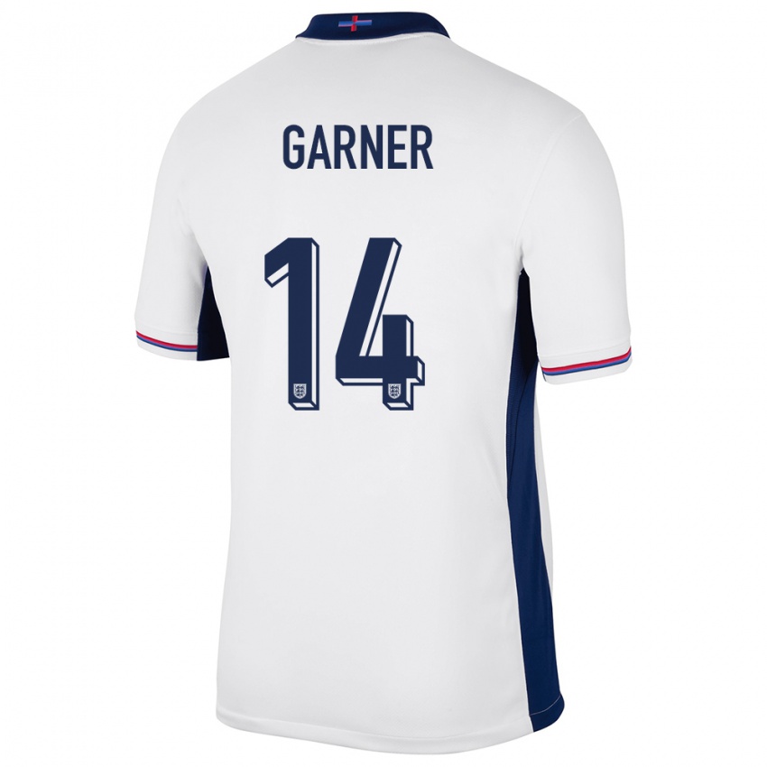 Børn England James Garner #14 Hvid Hjemmebane Spillertrøjer 24-26 Trøje T-Shirt