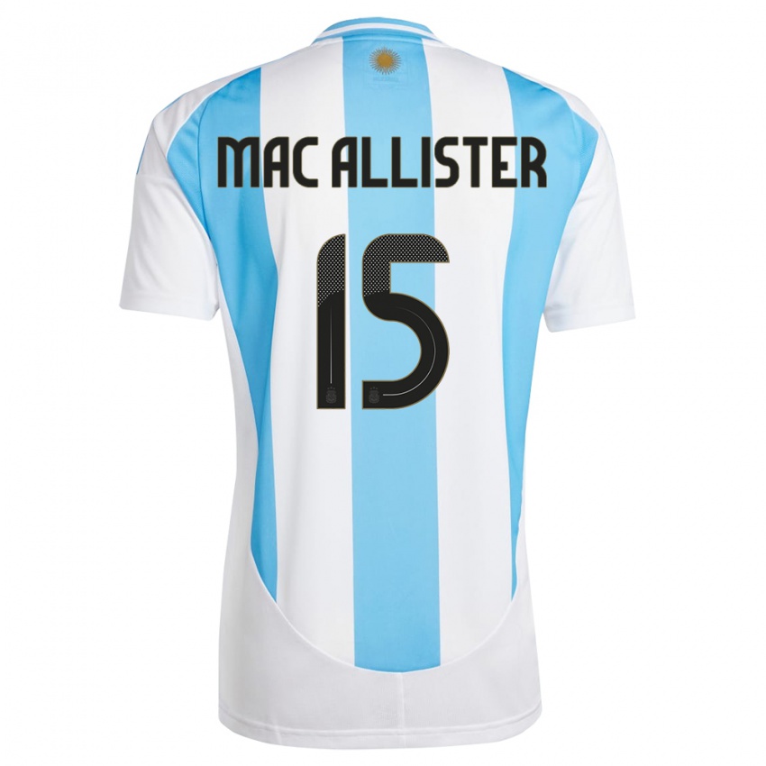 Børn Argentina Alexis Mac Allister #15 Hvid Blå Hjemmebane Spillertrøjer 24-26 Trøje T-Shirt
