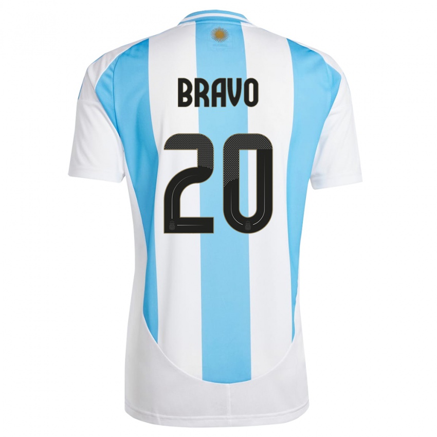 Børn Argentina Ruth Bravo #20 Hvid Blå Hjemmebane Spillertrøjer 24-26 Trøje T-Shirt