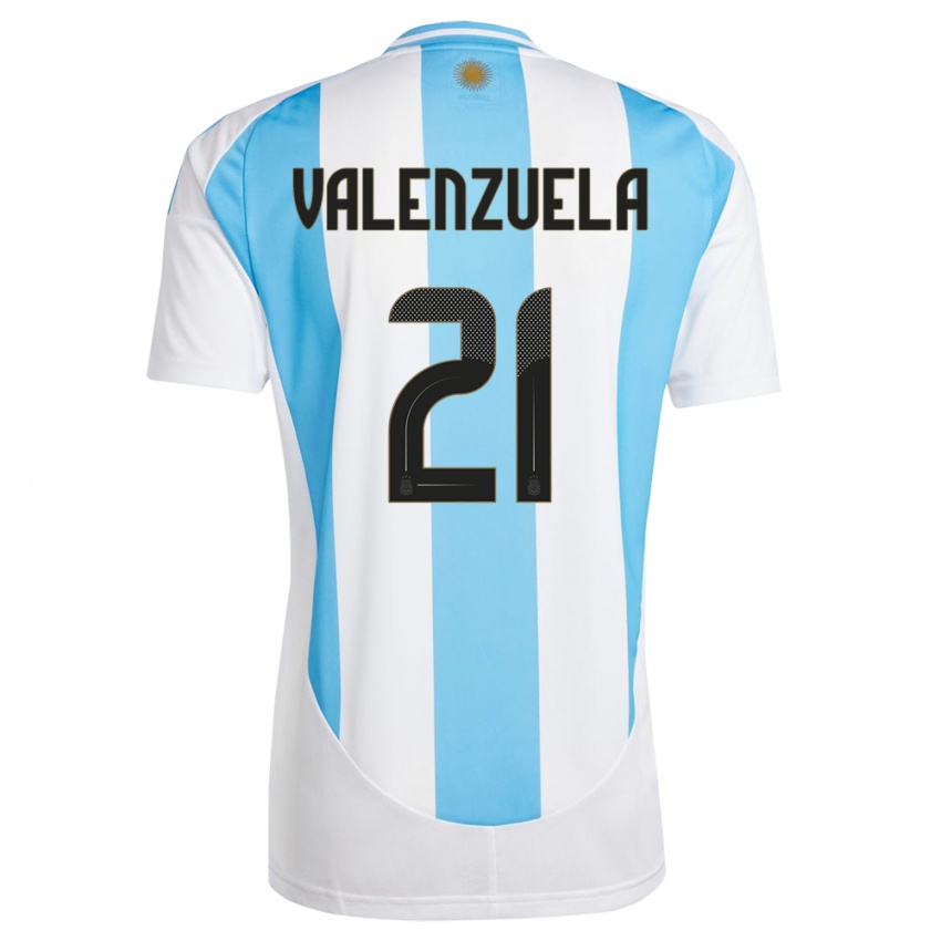 Børn Argentina Fernando Valenzuela #21 Hvid Blå Hjemmebane Spillertrøjer 24-26 Trøje T-Shirt