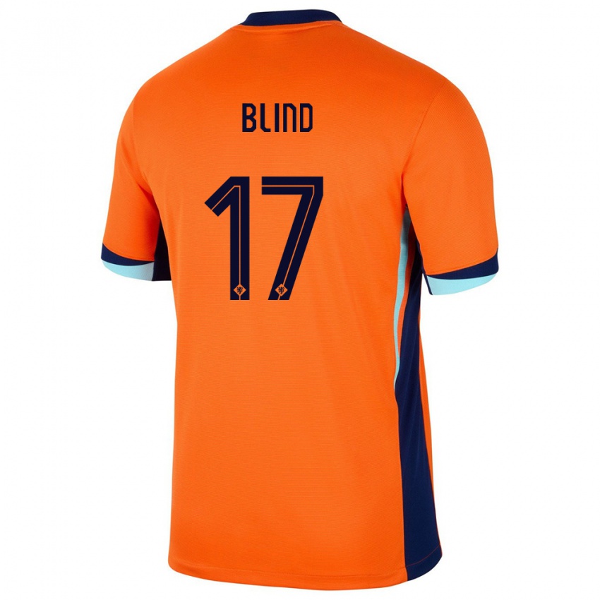 Børn Holland Daley Blind #17 Orange Hjemmebane Spillertrøjer 24-26 Trøje T-Shirt