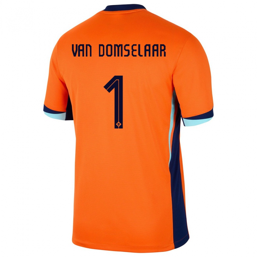 Børn Holland Daphne Van Domselaar #1 Orange Hjemmebane Spillertrøjer 24-26 Trøje T-Shirt