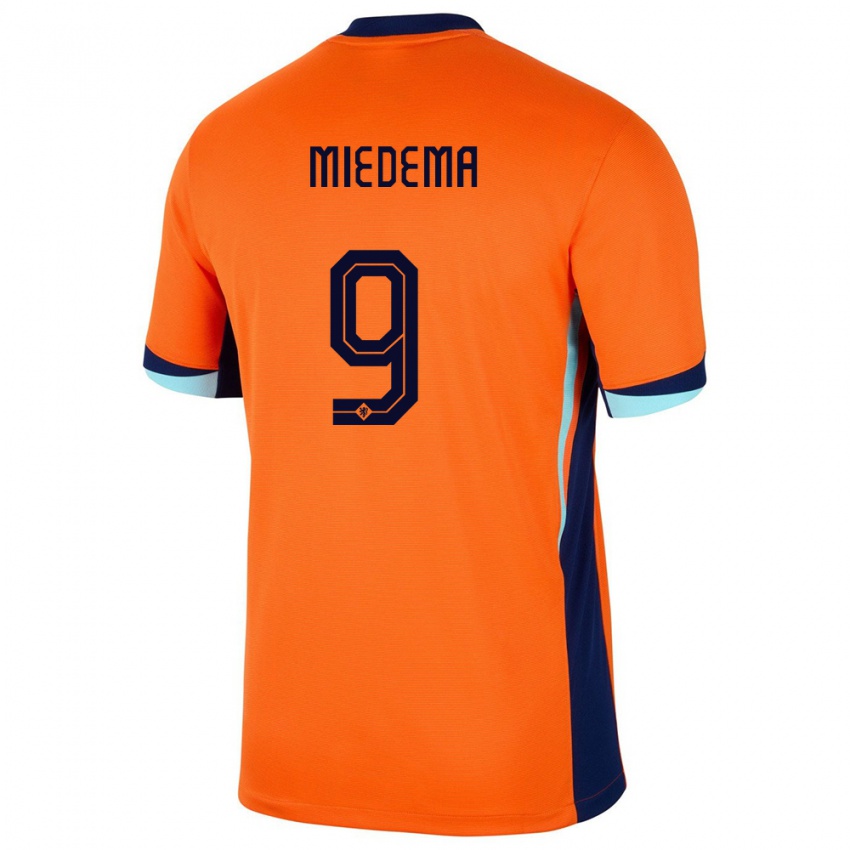 Børn Holland Vivianne Miedema #9 Orange Hjemmebane Spillertrøjer 24-26 Trøje T-Shirt