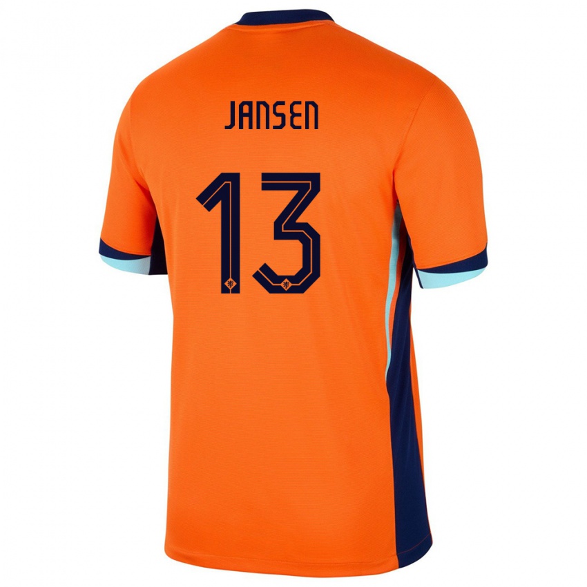 Børn Holland Renate Jansen #13 Orange Hjemmebane Spillertrøjer 24-26 Trøje T-Shirt