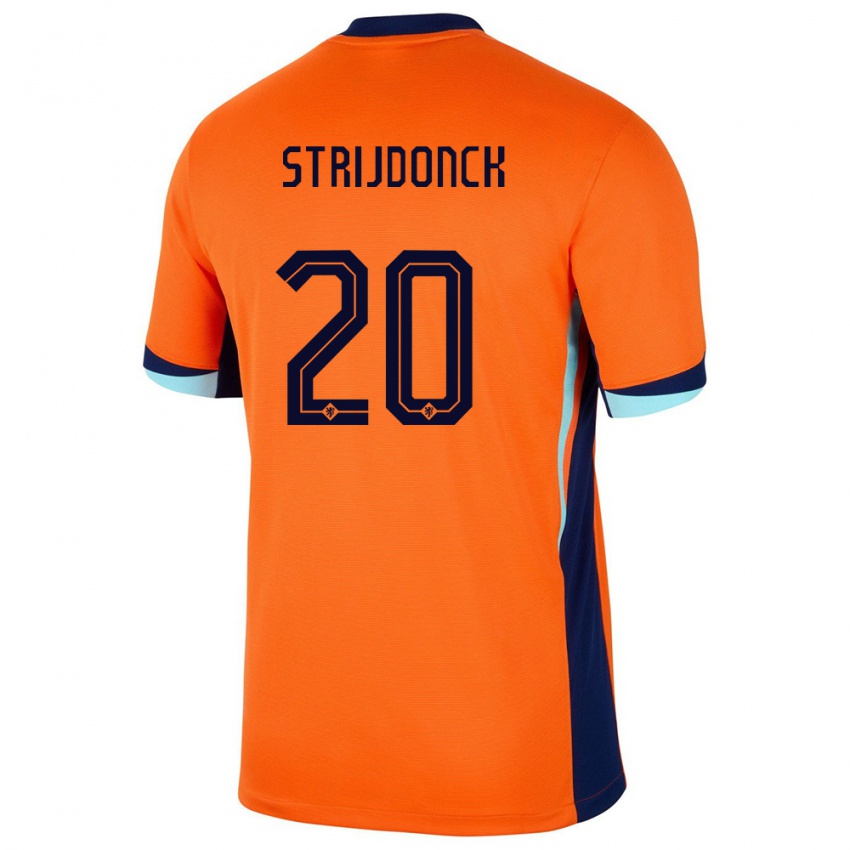 Børn Holland Bayren Strijdonck #20 Orange Hjemmebane Spillertrøjer 24-26 Trøje T-Shirt
