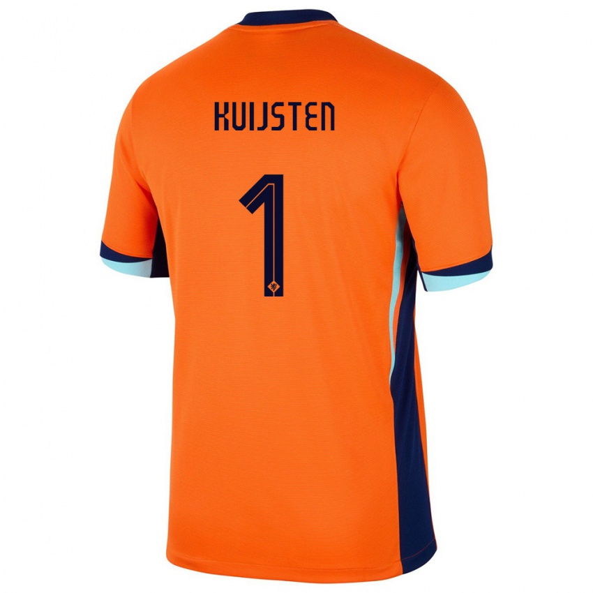 Børn Holland Tristan Kuijsten #1 Orange Hjemmebane Spillertrøjer 24-26 Trøje T-Shirt