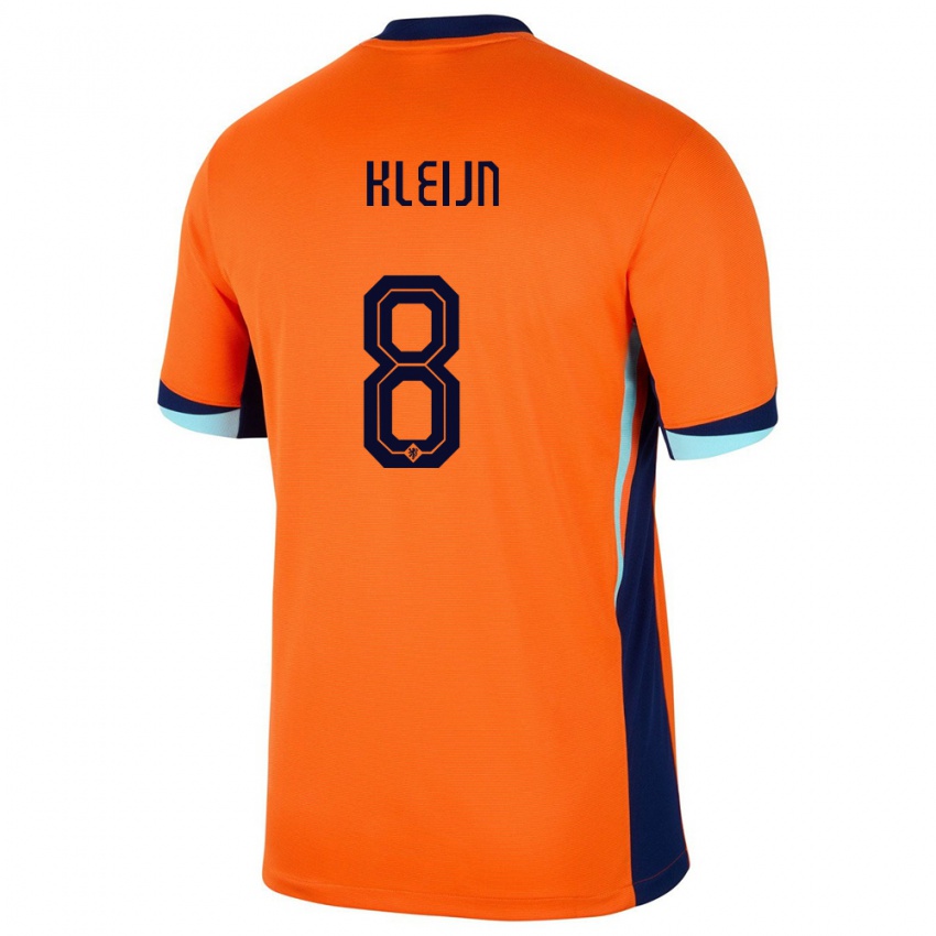 Børn Holland Mike Kleijn #8 Orange Hjemmebane Spillertrøjer 24-26 Trøje T-Shirt