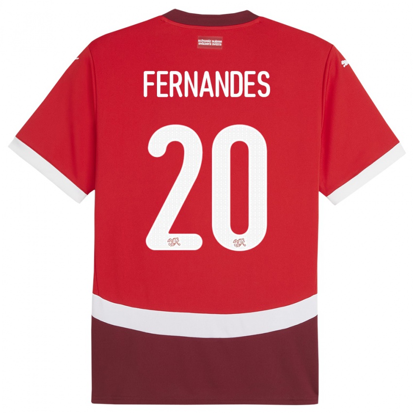 Børn Schweiz Edimilson Fernandes #20 Rød Hjemmebane Spillertrøjer 24-26 Trøje T-Shirt