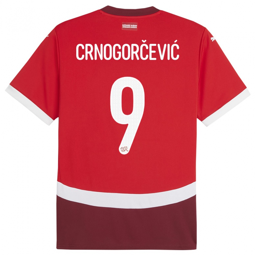 Børn Schweiz Ana Maria Crnogorcevic #9 Rød Hjemmebane Spillertrøjer 24-26 Trøje T-Shirt