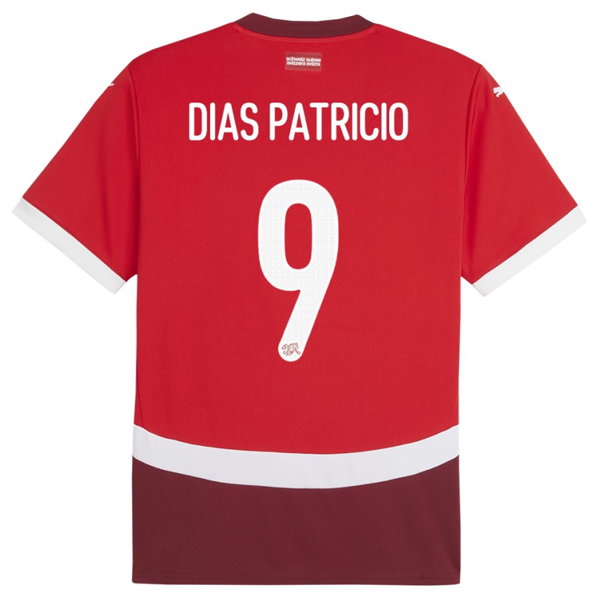 Børn Schweiz Alexandre Dias Patricio #9 Rød Hjemmebane Spillertrøjer 24-26 Trøje T-Shirt