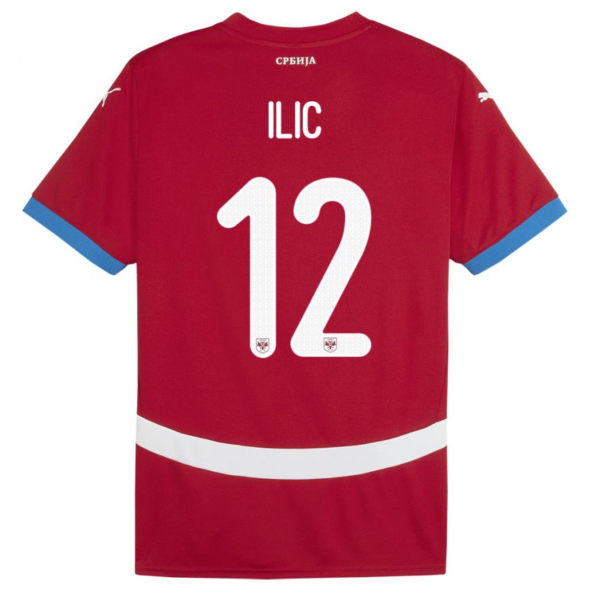 Børn Serbien Marko Ilic #12 Rød Hjemmebane Spillertrøjer 24-26 Trøje T-Shirt
