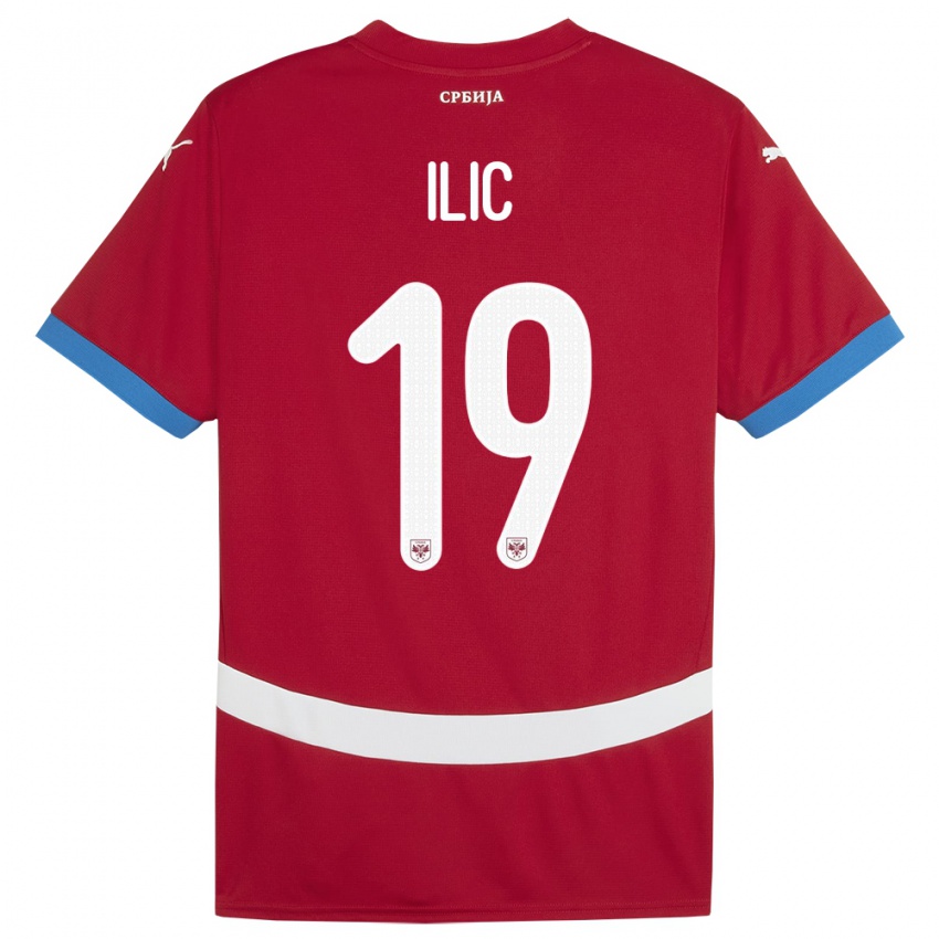 Børn Serbien Ivan Ilic #19 Rød Hjemmebane Spillertrøjer 24-26 Trøje T-Shirt