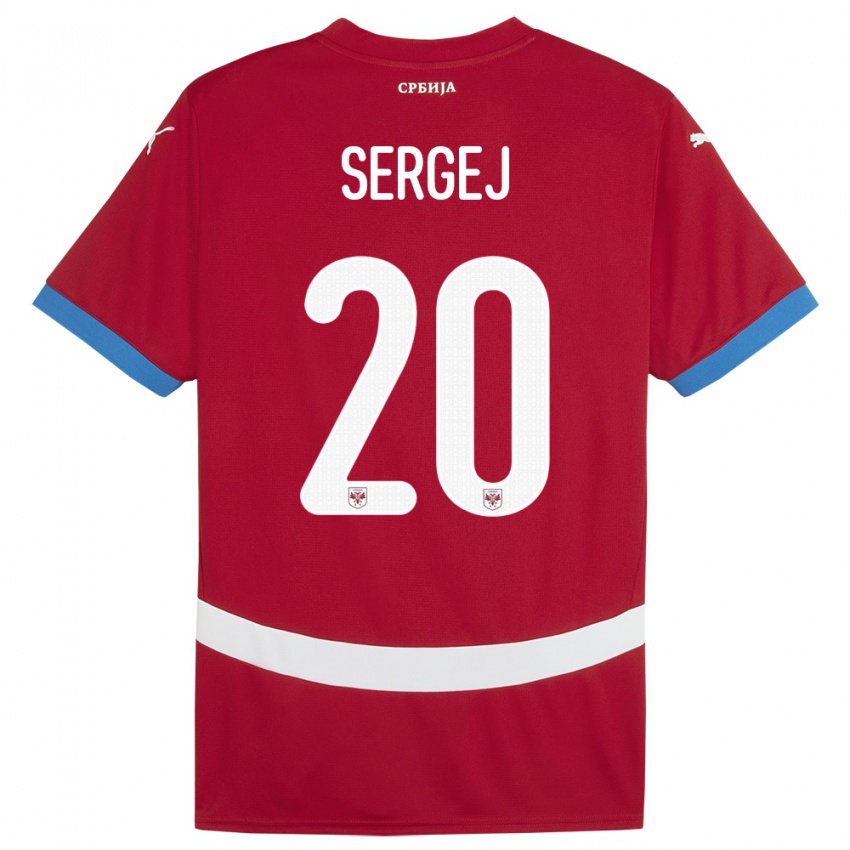 Børn Serbien Sergej Milinkovic-Savic #20 Rød Hjemmebane Spillertrøjer 24-26 Trøje T-Shirt