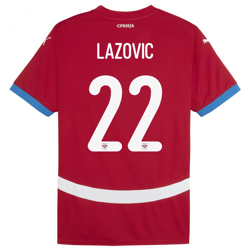 Børn Serbien Darko Lazovic #22 Rød Hjemmebane Spillertrøjer 24-26 Trøje T-Shirt