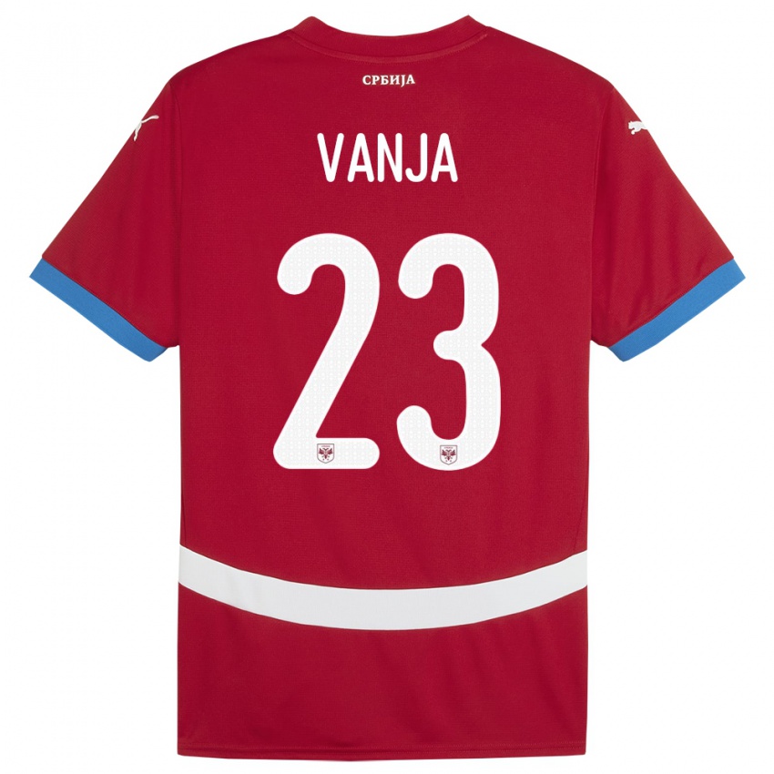 Børn Serbien Vanja Milinkovic-Savic #23 Rød Hjemmebane Spillertrøjer 24-26 Trøje T-Shirt
