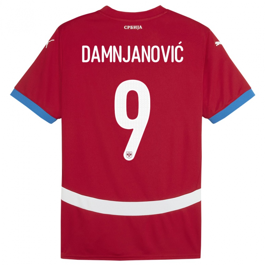 Børn Serbien Jovana Damnjanovic #9 Rød Hjemmebane Spillertrøjer 24-26 Trøje T-Shirt
