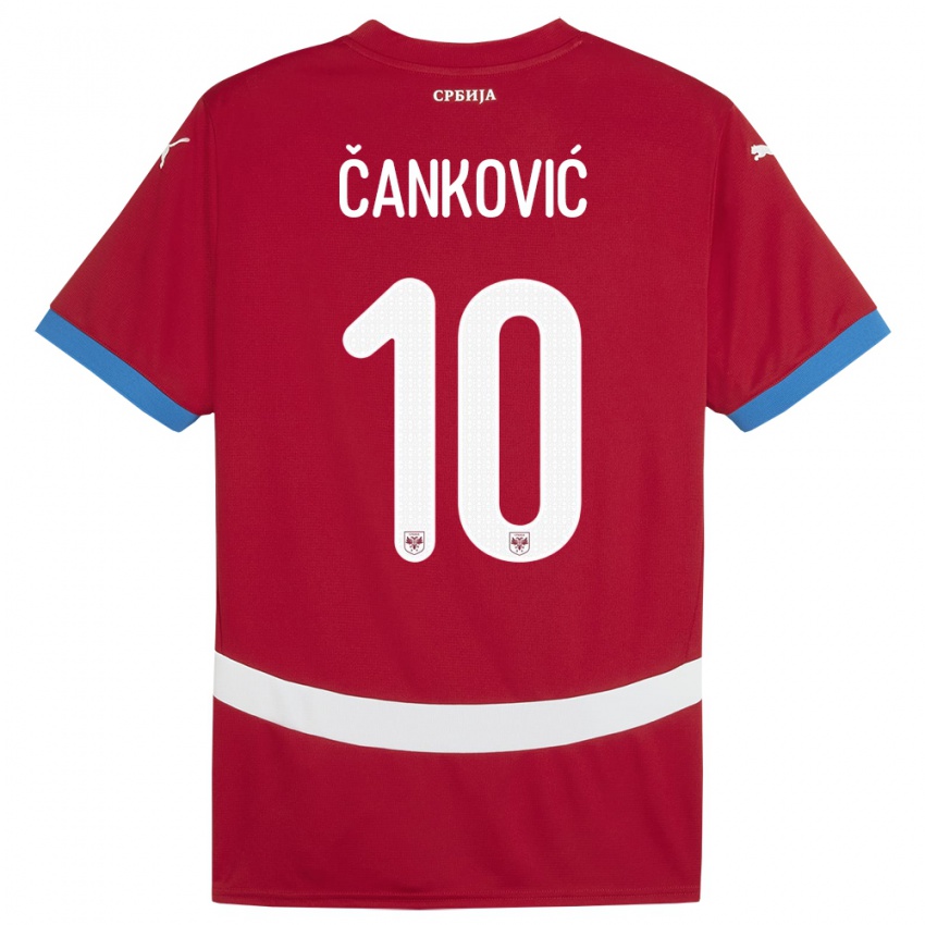 Børn Serbien Jelena Cankovic #10 Rød Hjemmebane Spillertrøjer 24-26 Trøje T-Shirt