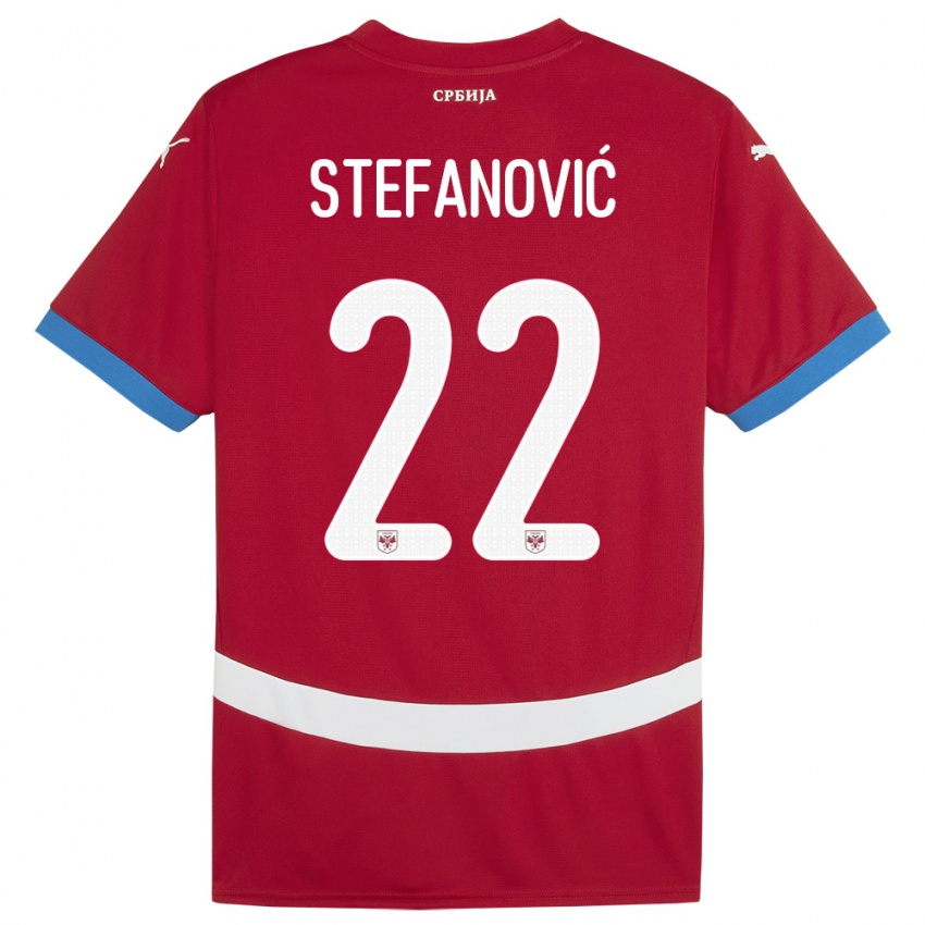 Børn Serbien Dejana Stefanovic #22 Rød Hjemmebane Spillertrøjer 24-26 Trøje T-Shirt
