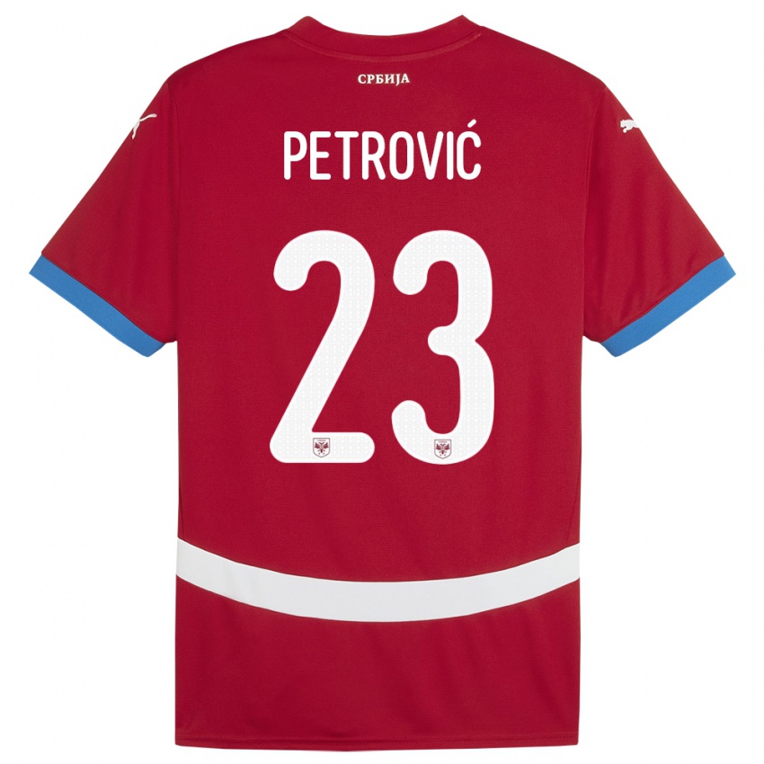 Børn Serbien Jovana Petrovic #23 Rød Hjemmebane Spillertrøjer 24-26 Trøje T-Shirt