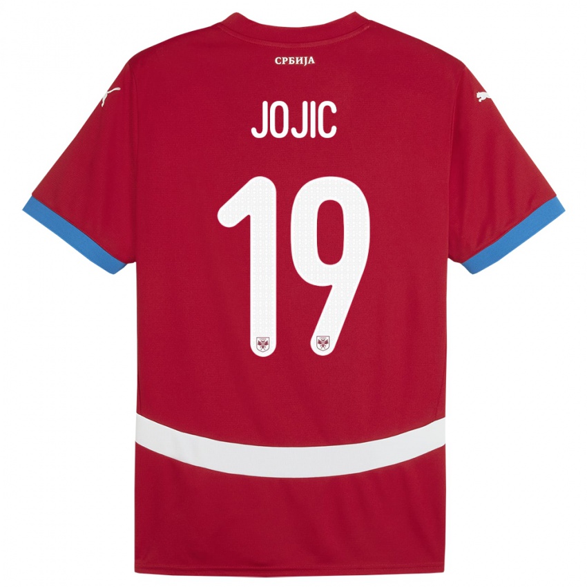 Børn Serbien Nikola Jojic #19 Rød Hjemmebane Spillertrøjer 24-26 Trøje T-Shirt