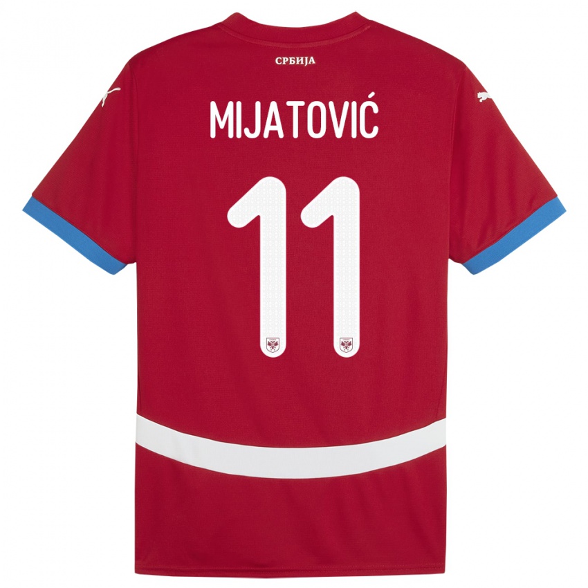 Børn Serbien Jovan Mijatovic #11 Rød Hjemmebane Spillertrøjer 24-26 Trøje T-Shirt