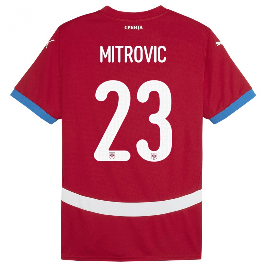 Børn Serbien Vuk Mitrovic #23 Rød Hjemmebane Spillertrøjer 24-26 Trøje T-Shirt