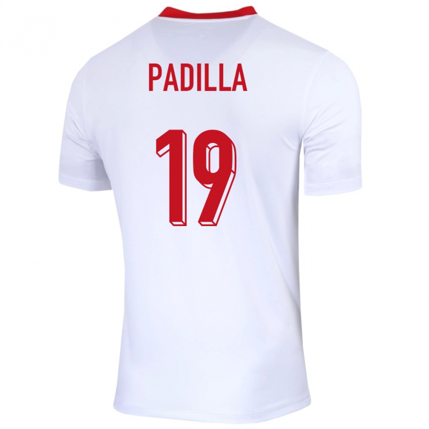 Børn Polen Natalia Padilla #19 Hvid Hjemmebane Spillertrøjer 24-26 Trøje T-Shirt
