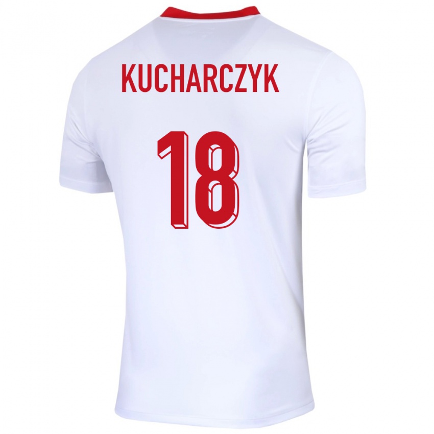 Børn Polen Filip Kucharczyk #18 Hvid Hjemmebane Spillertrøjer 24-26 Trøje T-Shirt