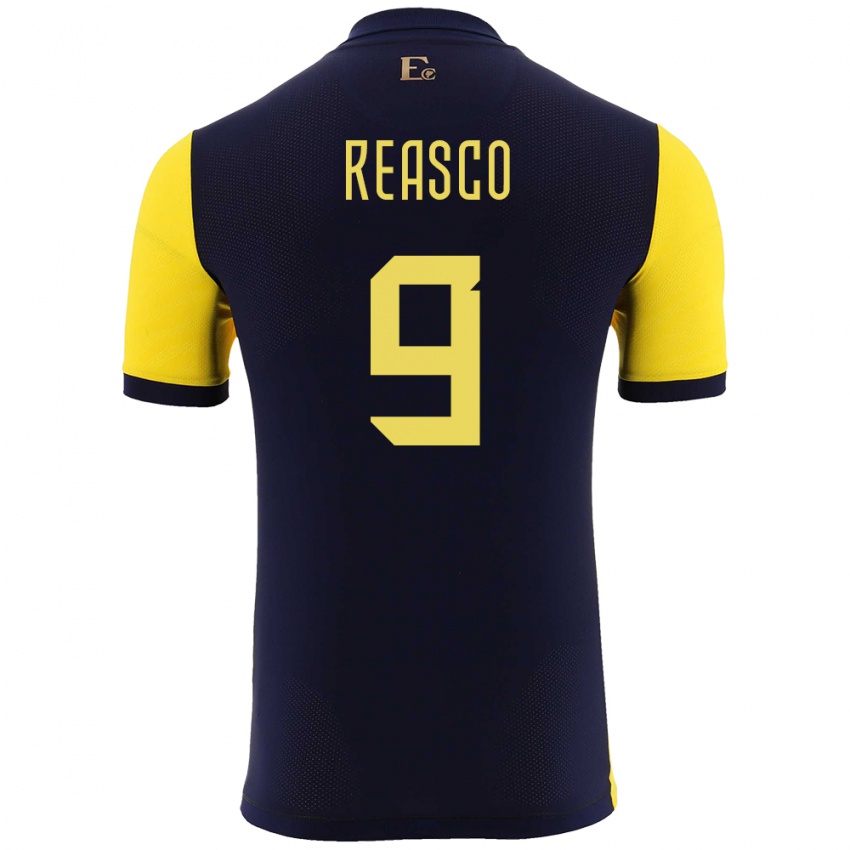 Børn Ecuador Djorkaeff Reasco #9 Gul Hjemmebane Spillertrøjer 24-26 Trøje T-Shirt
