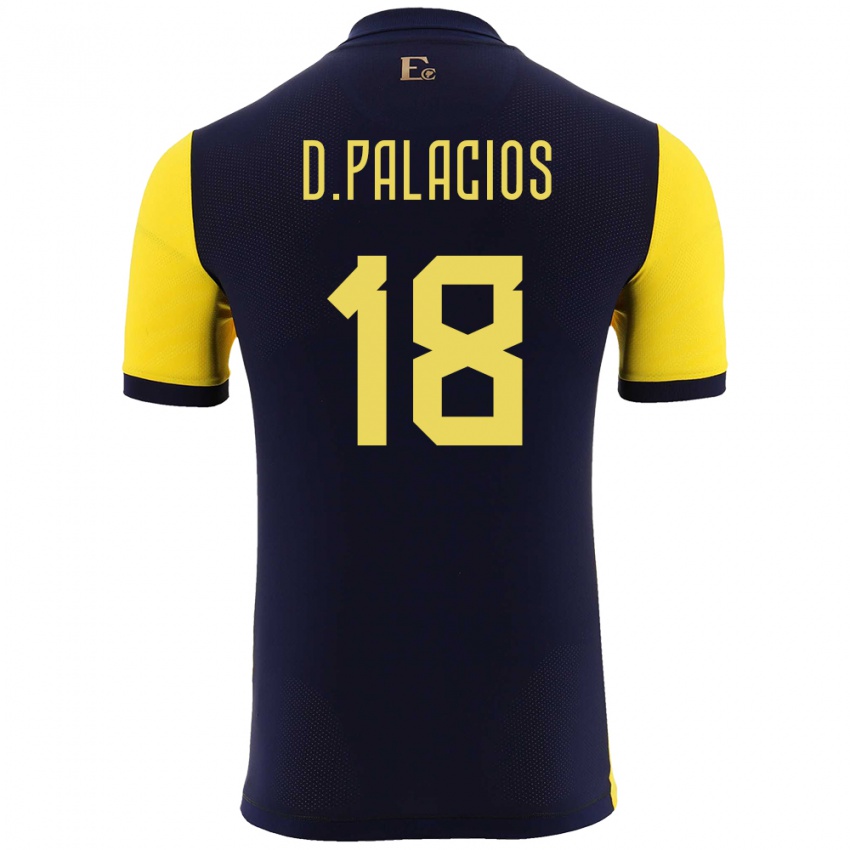 Børn Ecuador Diego Palacios #18 Gul Hjemmebane Spillertrøjer 24-26 Trøje T-Shirt