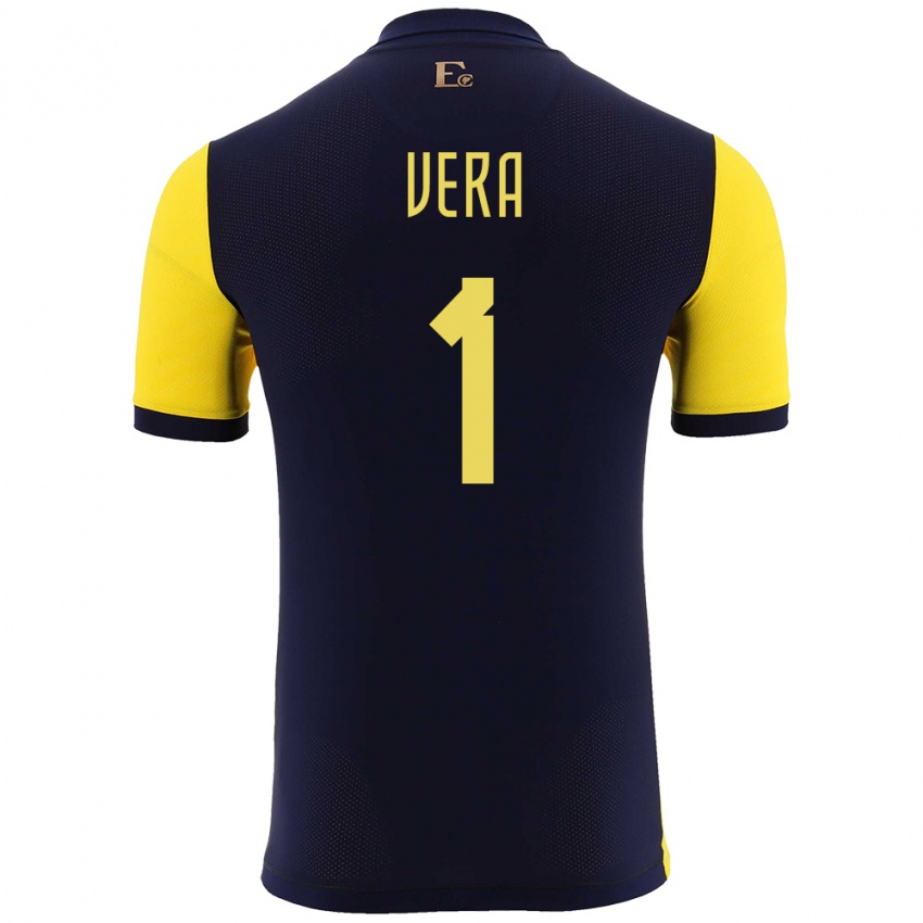 Børn Ecuador Andrea Vera #1 Gul Hjemmebane Spillertrøjer 24-26 Trøje T-Shirt